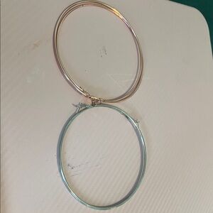 Two-Tone Hoop Earrings in Rose Gold and Silver